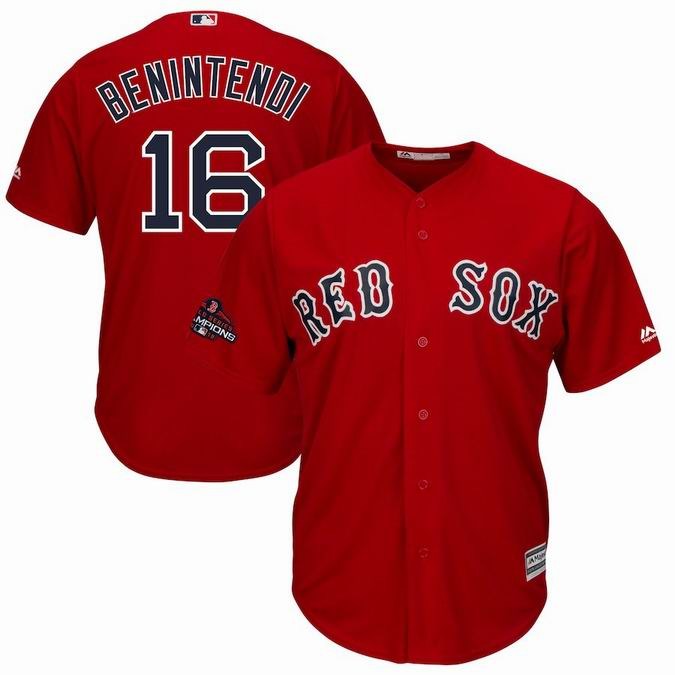 Boston Red Sox 2018 World Series Champions team logo player jerseys-003